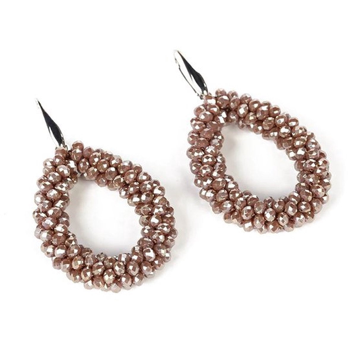 Druppel oorbellen beige bruin